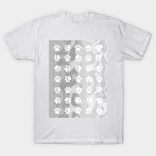 PUPPY Paw Print Abstract Grey T-Shirt